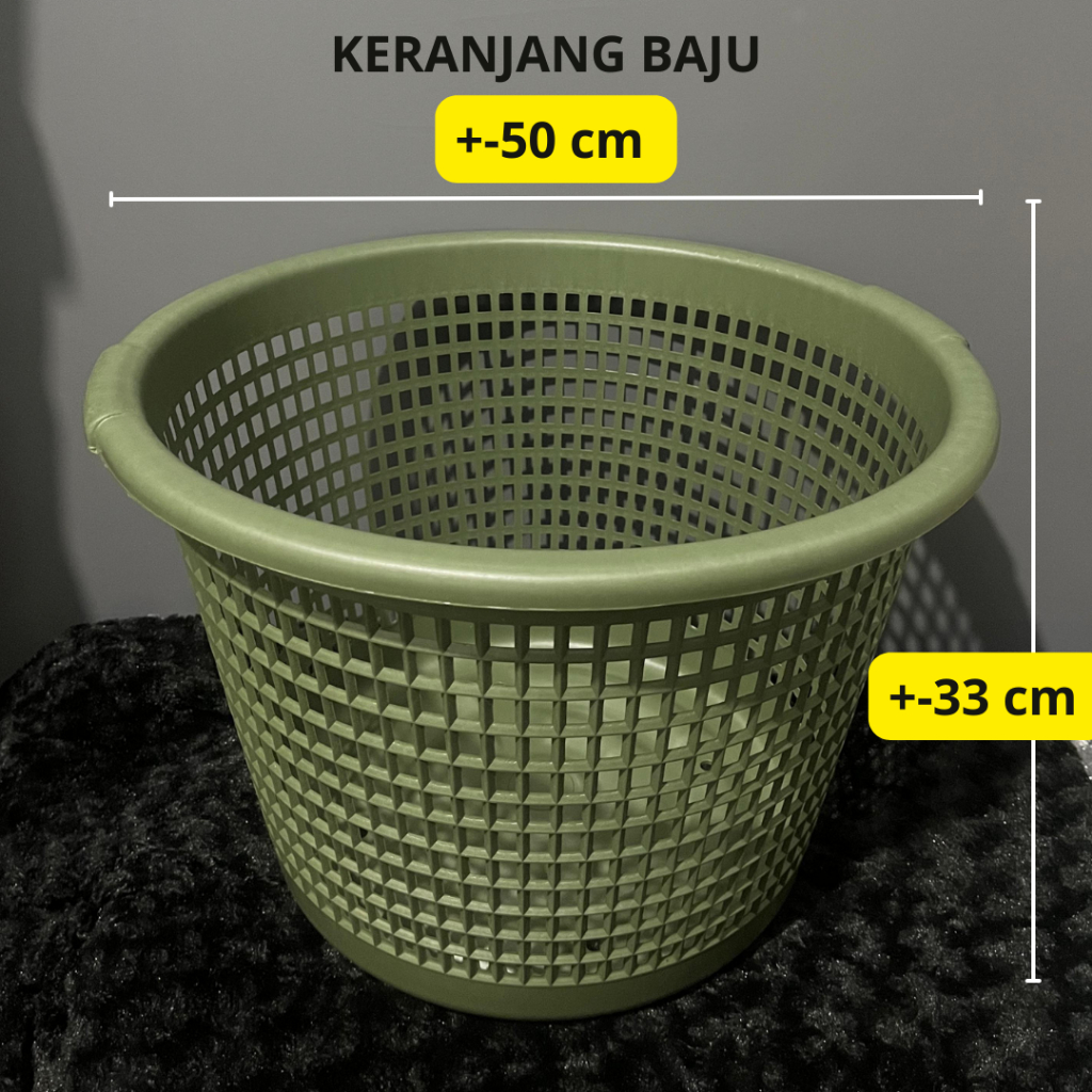 Keranjang Plastik Bulat Cuci Pakaian Baju Kotor Laundry Murah Jumbo / Keranjang Plastik Serbaguna Ba