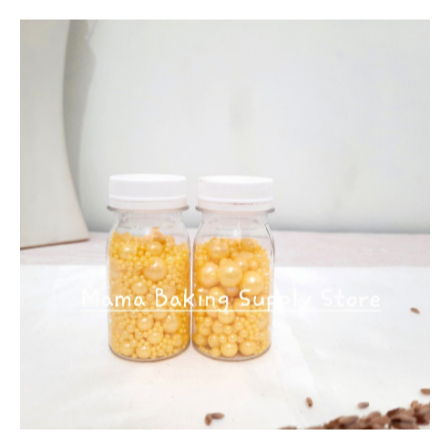 

Edible Sprinkle MIX PEARL YELLOW Mutiara Kuning Topping Decor -+50 g