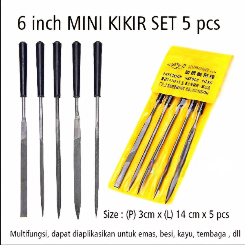 Set Isi 5 Pcs Alat Kikir Mini Alat Kikir Mini Hugong Besi Emas Pahat Ukir
