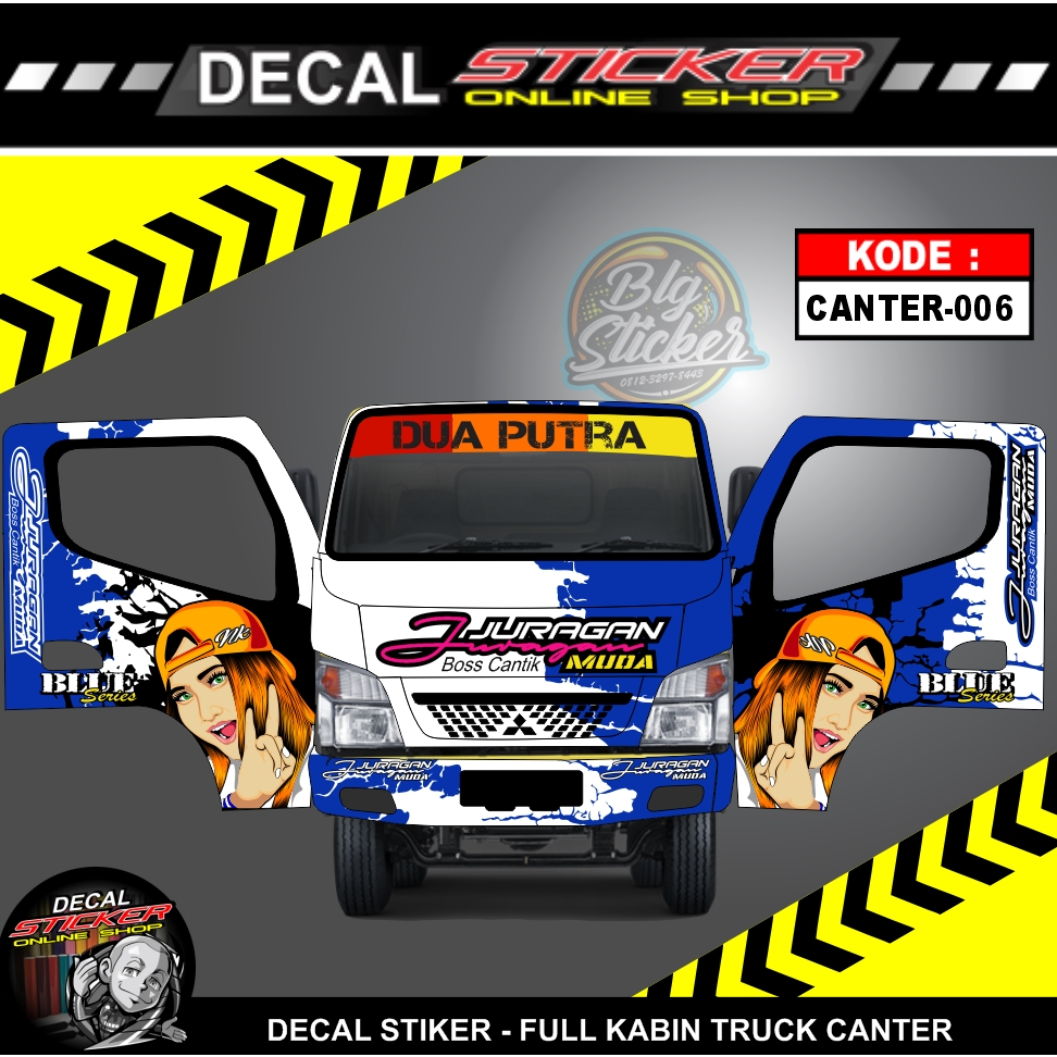 STIKER FULL KABIN MOBIL TRUK CANTER DECAL PRINT MURAH
