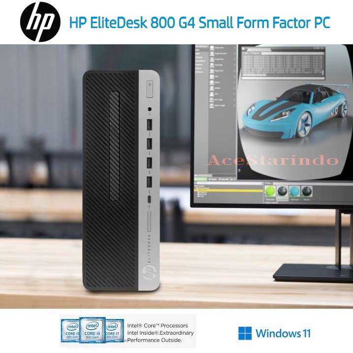 PC HP EliteDesk 800 G4 SFF Core i3 / i5 / i7 Gen 8 Gen 8th Slim Enterprise Class PC with USB type C
