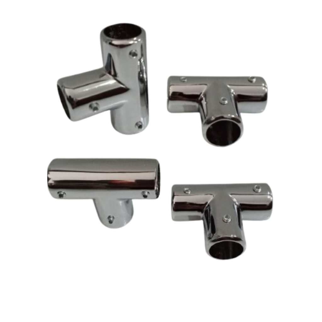 KONEKTOR PIPA T GLASS CLAMP CONECTOR PIPA KUNINGAN SS & BLACK