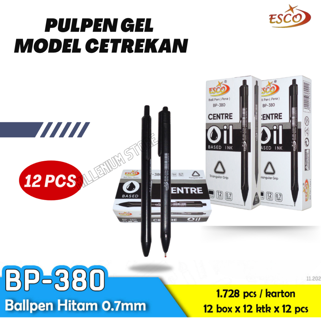 

Pena Gel Simple / Pulpen Mekanik Pencet / Alat Tulis Kantor Sekolah / Pulpen Gel 0.7 mm /Pulpen Cetek / Cod / Duta Gemilang