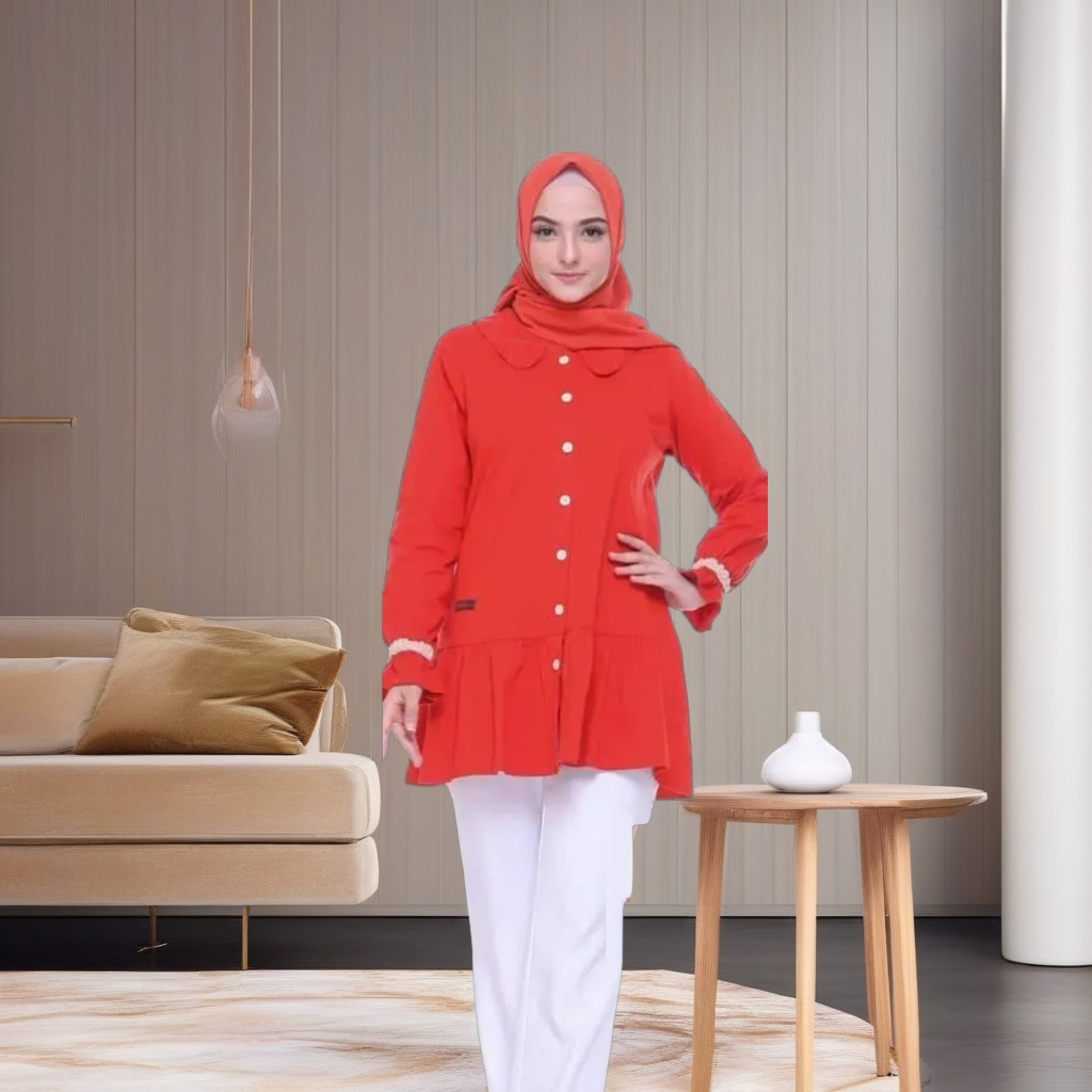 BLUS CASUAL REMAJA WANITA RAHNEM AT 29 BATA CERAH | ATASAN KAOS RAHNEM WANITA