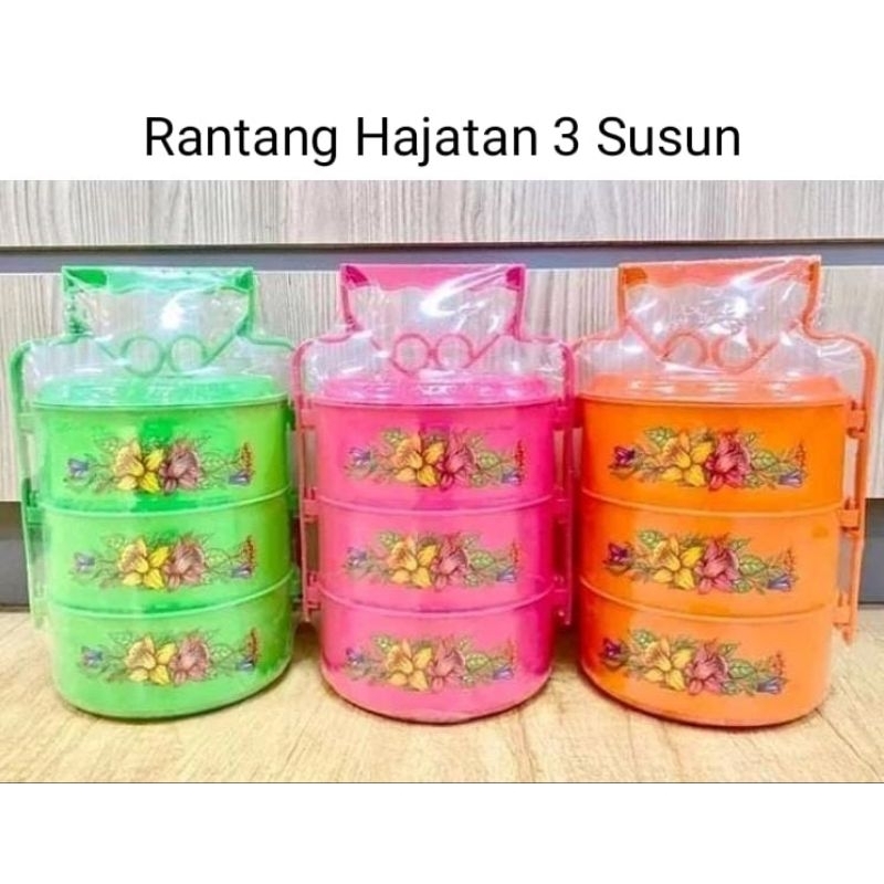RANTANG PLASTIK 3 SUSUN | RANTANG PLASTIK MURAH | RANTANG HAJATAN WADAH LAUK MURAH