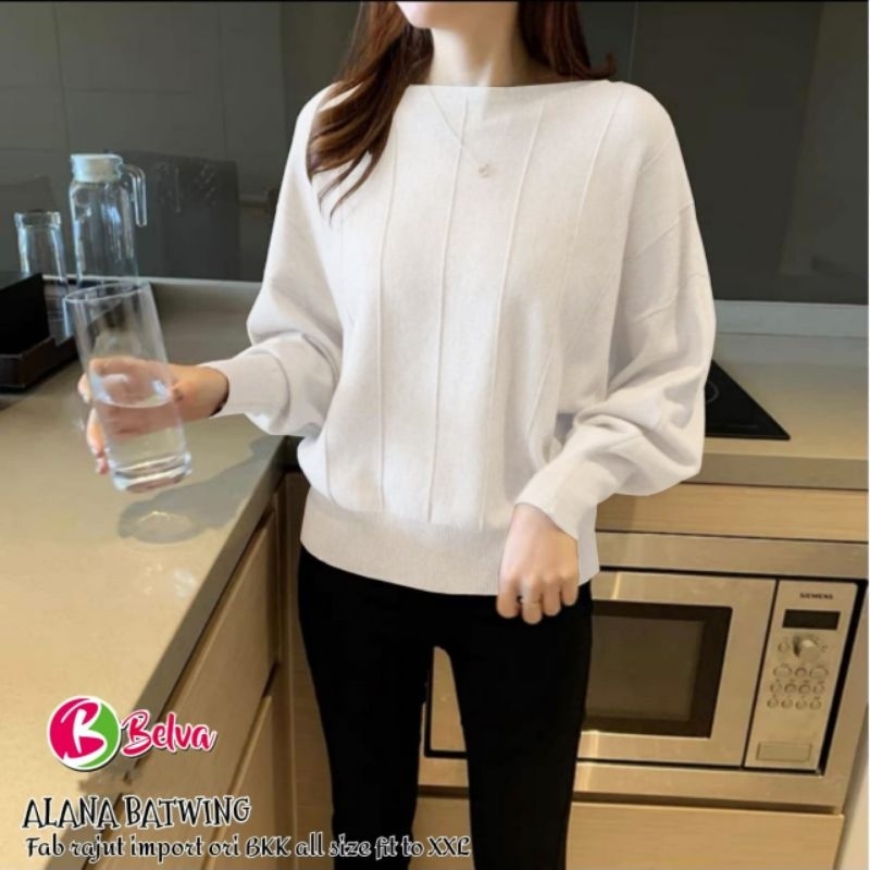 basic batwing rajut anni tunik jumbo ld 130 long tunik kaos lengan panjang kaos muslim tunik import