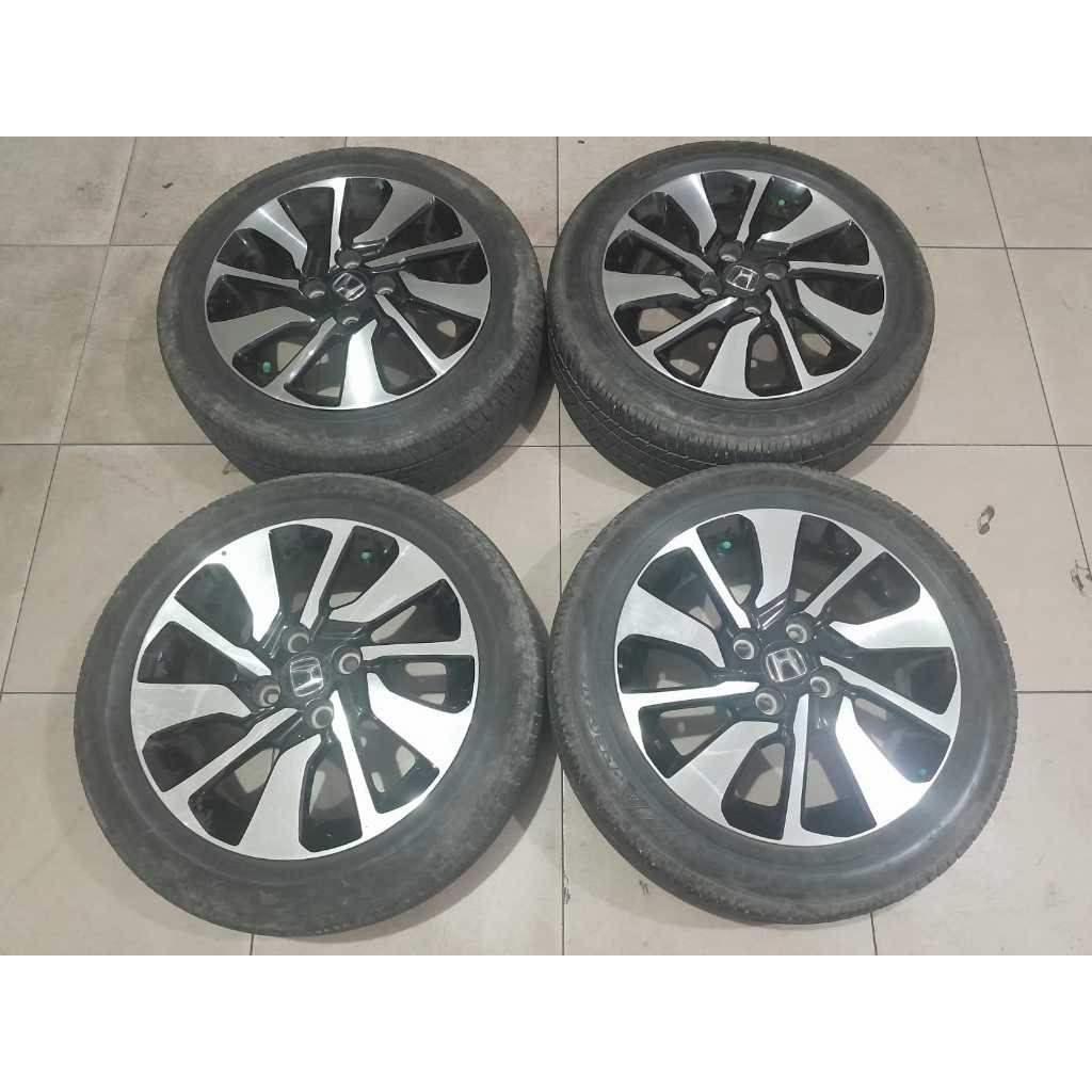 Velg Mobil Bekas Oem Honda Brio RS Ring 15 Hole 4x100 Offset 53 + BAN BS 185 55 R15