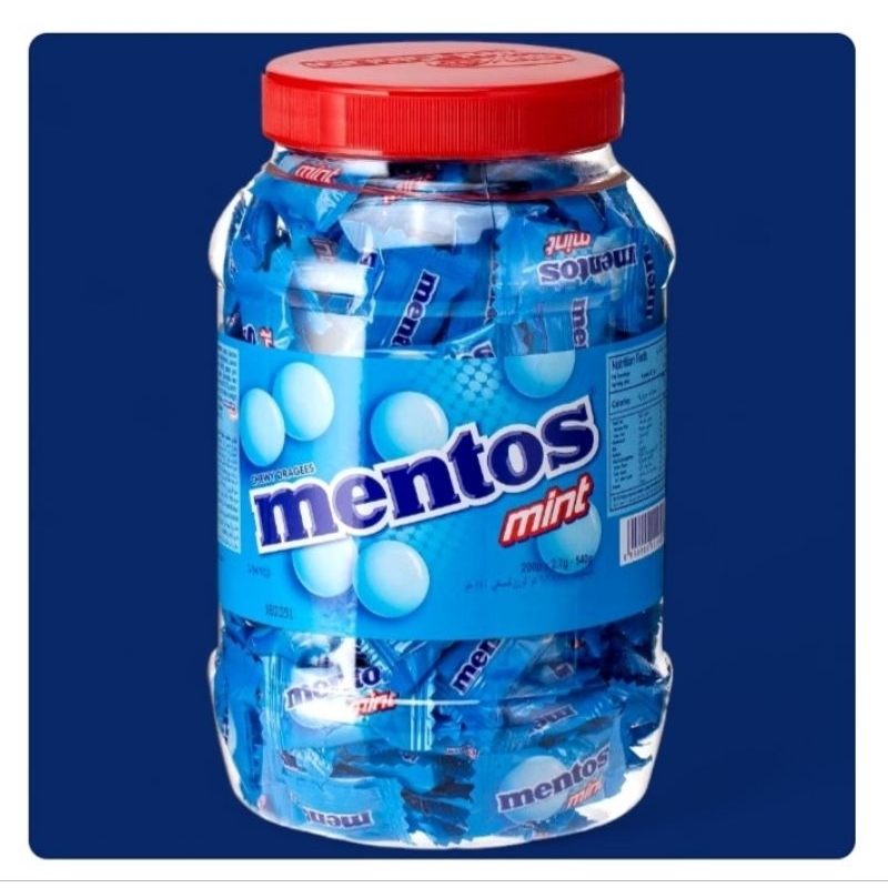 

Mentos Mint Jar Isi 200 x 2.7g Permen Gum Snack murah