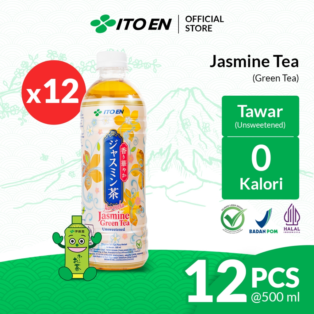 

ITO EN Jasmine Green Tea No Sugar 500ml isi 12 pcs