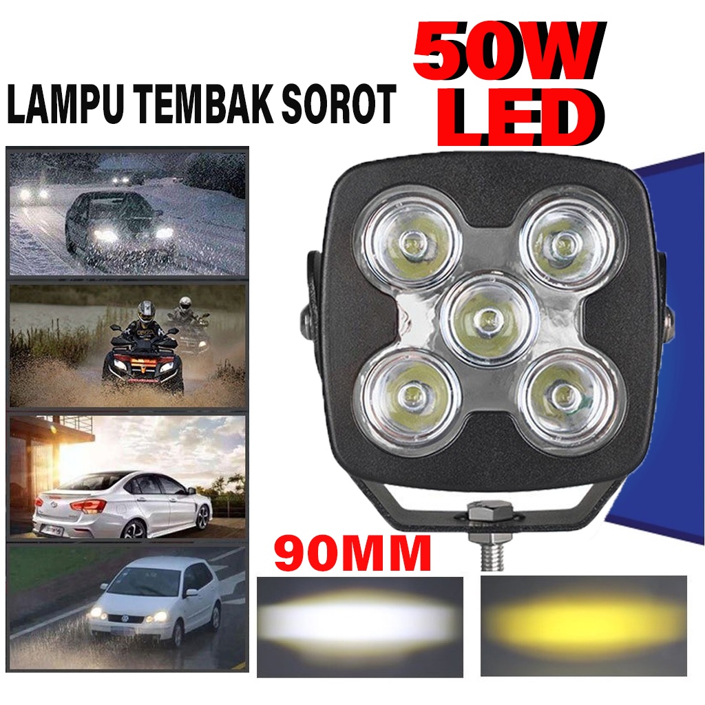 Lampu Tembak Sorot 5 Mata Laser LED Motor Truck Off Road 50 Watt Sorot/Sebar Light 50watt Lamp Kerja
