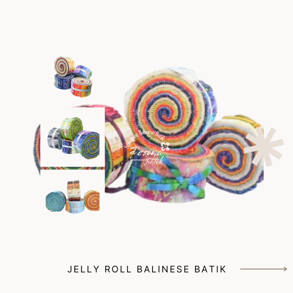 JELLY ROLL QUILTING PATCHWORK BATIK BALI CAP KATUN POPLIN ISI 40 LEMBAR