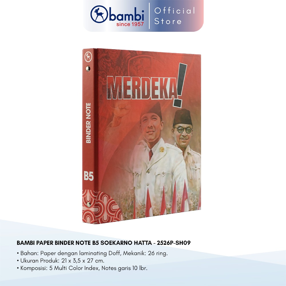 

Binder Note B5 Include Paper Soekarno Hatta kode 2526P Original Bambi