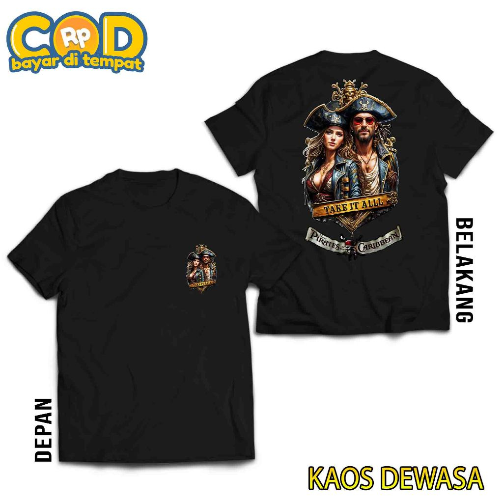 HOSINSHOP - KAOS PIRATES OF THE CARIBBEAN TERBARU - KAOS DISTRO DEWASA FILM AMERICAN