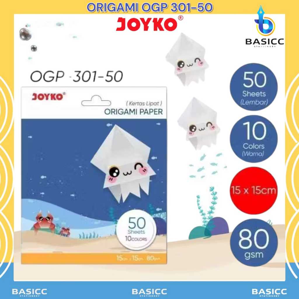 

Joyko Origami Paper 15x15cm Kertas Lipat Seni OGP 301-50 @1 Set