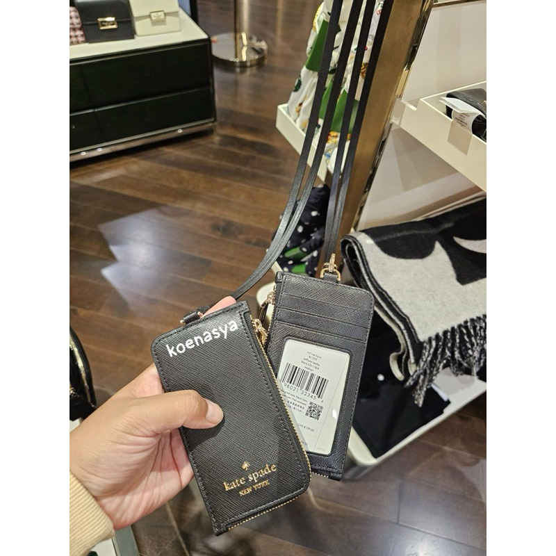 

ks kate spadeoriginal madison id lanyard black new