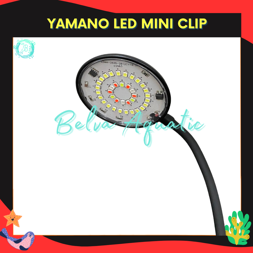 Giltbite_ Led Jepit Aquarium Kecil Yamano Led 5 Watt Lampu Jepit Aquarium Bisa Ganti Warna