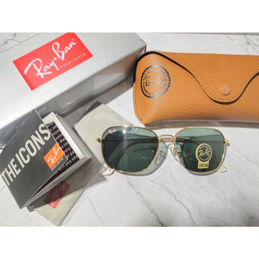 KACAMATA RAYBAN CARAVAN RB3136 GOLD BlACK ORIGINAL