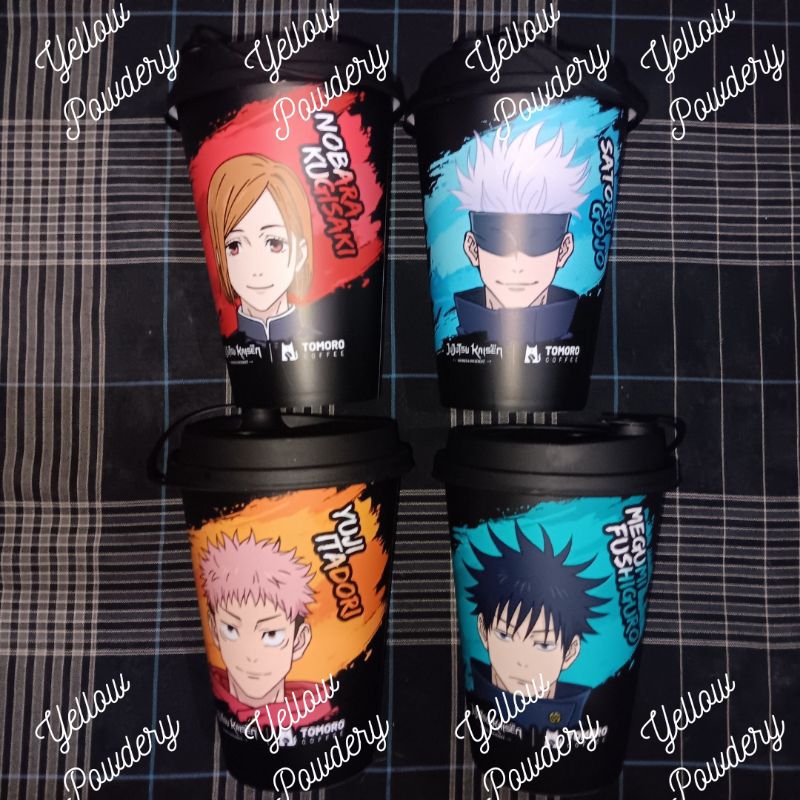 READY TOMORO COFFEE X JUJUTSU KAISEN LIMITED EDITION CUP SATORU GOJO NOBARA KUGISAKI ITADORI YUJI ME
