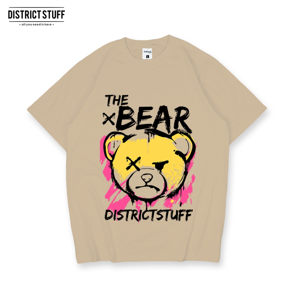 Kaos Coklat Susu The Bear Tshirt Distro Pria Wanita Cotton Combed 30s