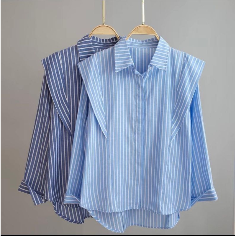 Atasan salur wanita#kemeja salur#kemeja wanita