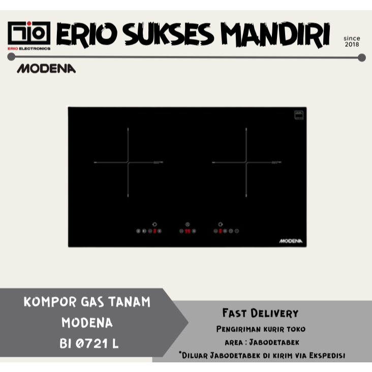 MODENA BI 0721 L Magne Kompor Induksi 2 COOKING ZONE - BI 0721 L