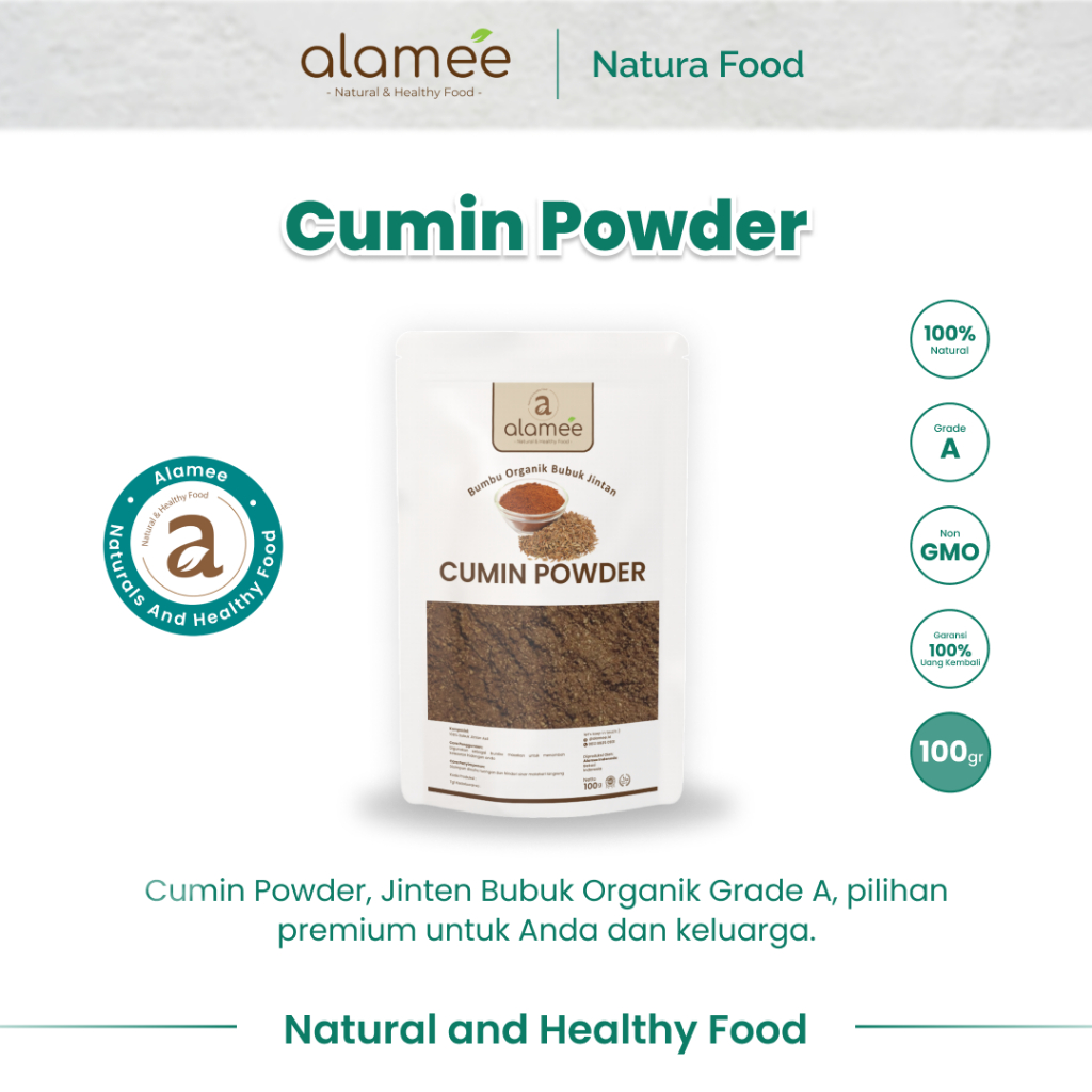 

ALAMEE Bubuk Jintan Cumin Powder Bumbu Dapur Instan Jinten Ground Caraway Seasoning 100 Gram