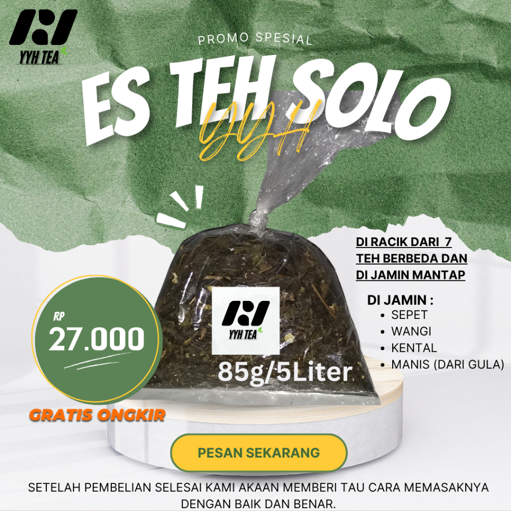 

Racikan Es Teh Solo YYH, Diracik Dengan 7+ Teh Berbeda(80g/5L) Dengan Harga Yang Sangat Murah.