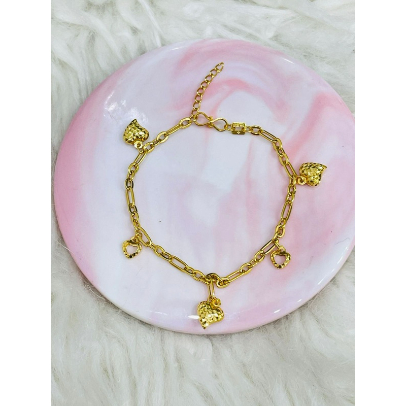 gelang paperclip love kristal terbaru emas asli kadar 875