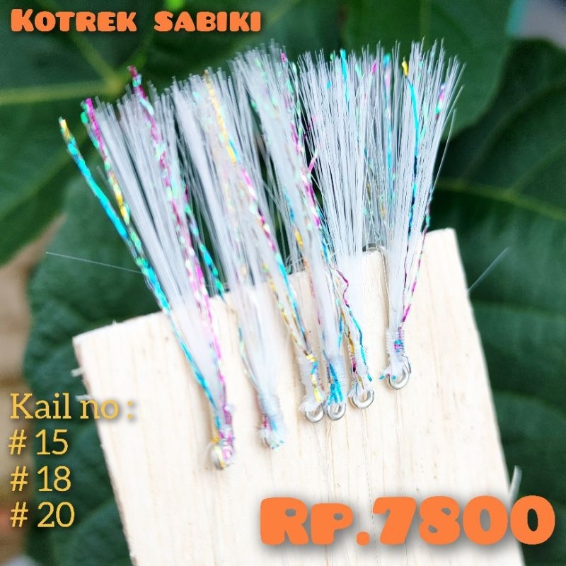 KOTREKAN PANCING/UMPAN SABIKI HANDMADE Serat Sutra Untuk Ikan Kembung,Tongkol/Tembang/selar