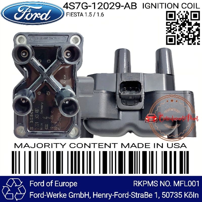 COIL KOIL PENGAPIAN FORD FIESTA 1500CC 1600CC ORIGINAL BOSCH