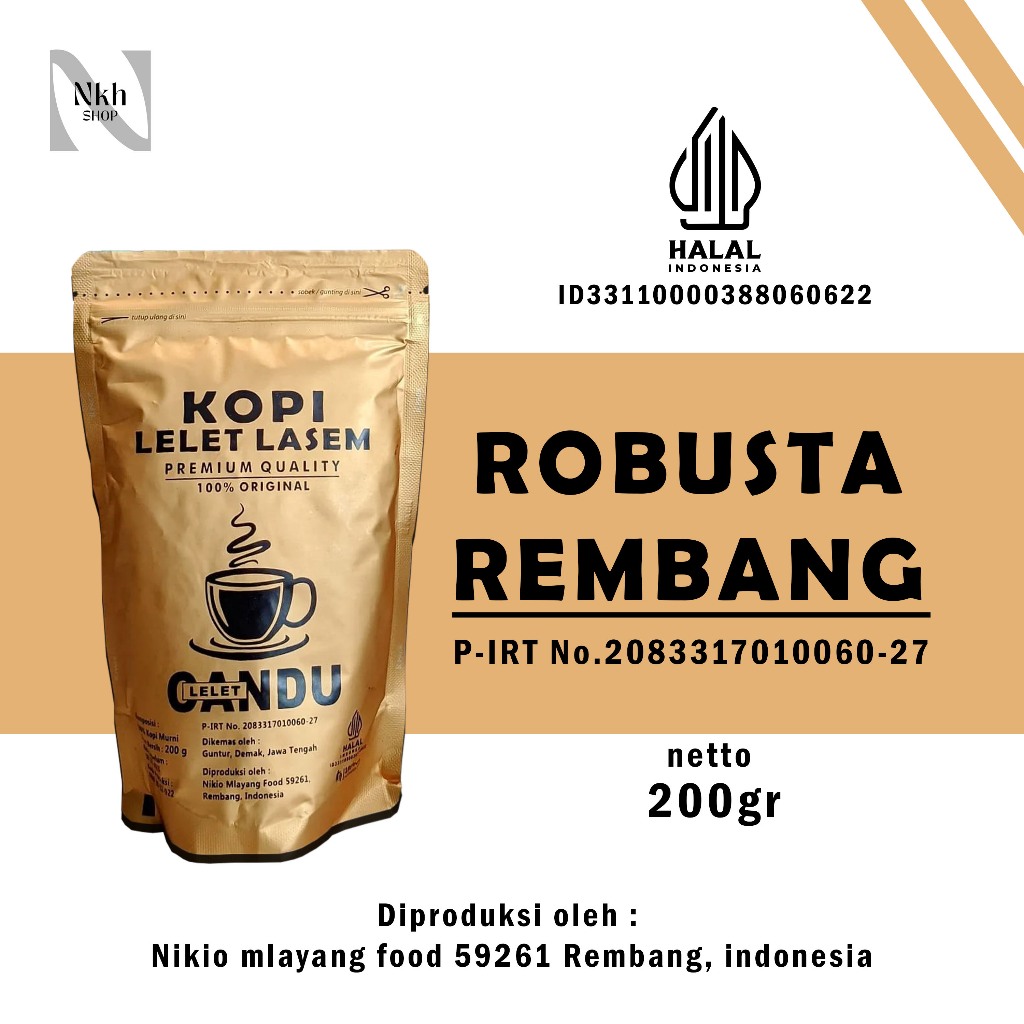 

NKH - Bubuk Kopi Robusta Blend Tradisional Biji Kopi Hitam Pilihan Kopi Lelet Lasem Candu Colete