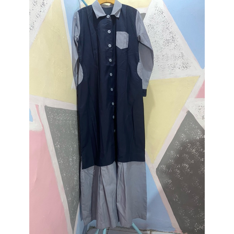 gamis biru dongker (preloved)