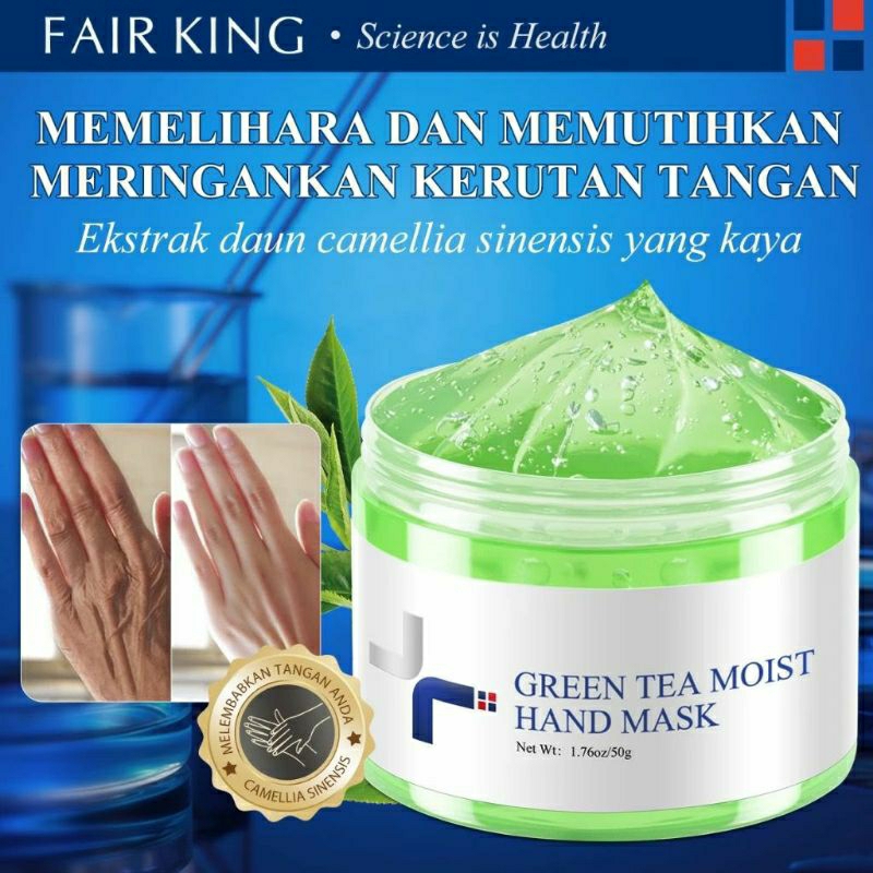 Fair King Green Tea Moist Repair Hand Mask Moisturizing Deeply Smoothing Skin Masker Tangan
