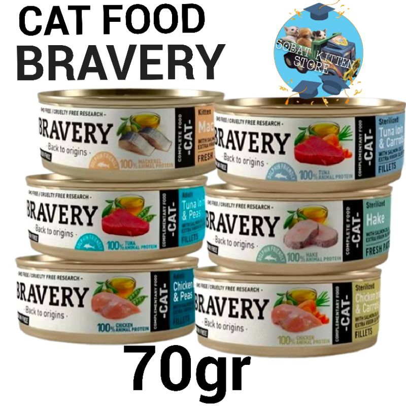 BRAVERY Wet Food for Cats 70gr / Makanan Basah Kucing / Wet Food