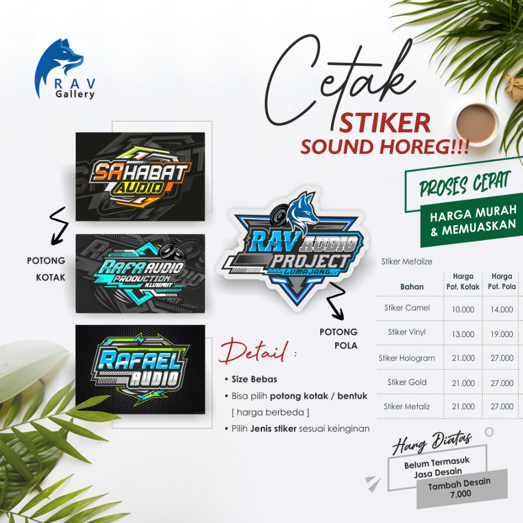 

(TERMURAH) CETAK CUSTOM STIKER RACING, SOUND SYSTEM, DLL MENGKILAP POTONG BENTUK