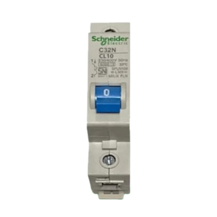 MCB SCHNEIDER 10 AMPERE 10A CL10 C32N BIRU SPLN PLN BENSER 2300W 2300WATT PEMUTUS ARUS KWH LISTRIK M