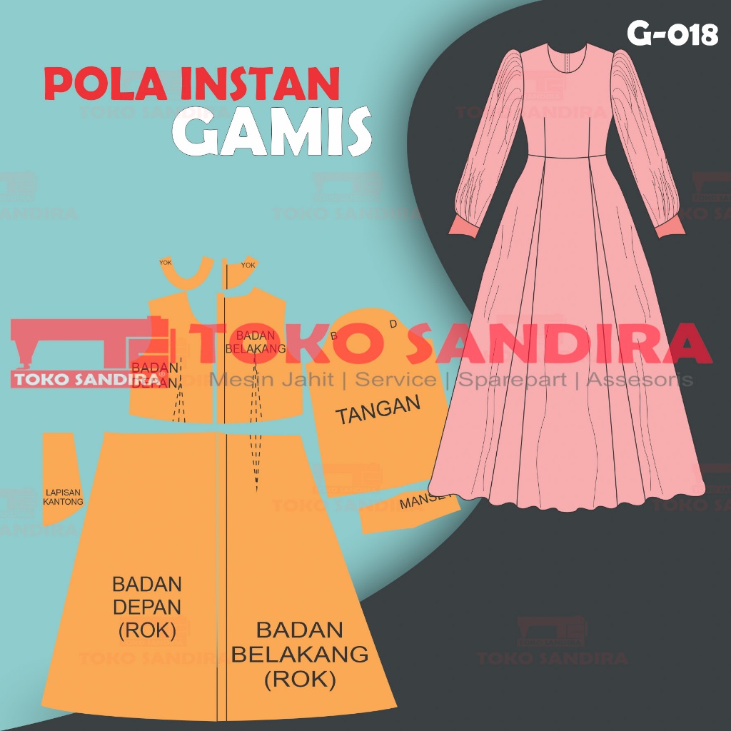 pola gamis/pola instan gamis/pola gamis maksi/pola instan murah/pola gamis dress/pola jahit komplit/