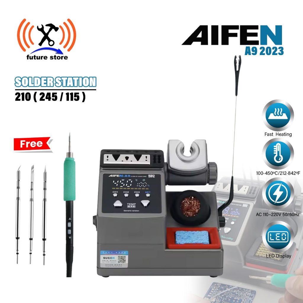 AIFEN A9 2023 Solder Station Solder Besi Mesin Las Timah Patri Original - Alat Temput Teknisi Pemula