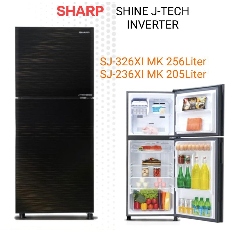 KULKAS SHARP 2 PINTU SJ-246XIMK 205LITER | SJ-326XIMK 256LITER J-TECH INVERTER SJ 246 XI MK | SJ 326