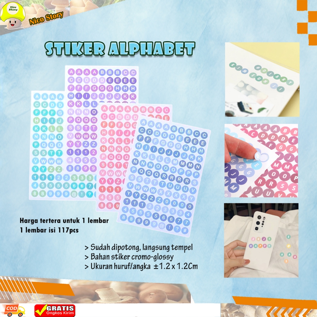 

(NCS) Stiker Huruf Deco Alphabet Untuk Diary Aesthetic Sticker Dekorasi Jurnal Scrapbook Stiker Alat Tulis Simple Hadiah Keyboard