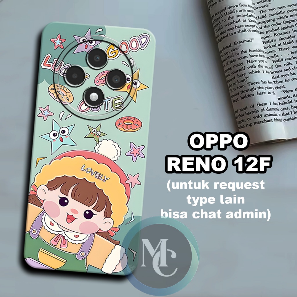 CC40/ Softcase karet lentur untuk OPPO Reno 12F/Motif cewek/case OPPO Reno 12F /kesing OPPO Reno 12F