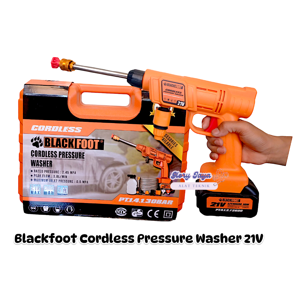 Mesin Steam Mobil Motor Baterai / Cordless Pressure Washer Blackfoot