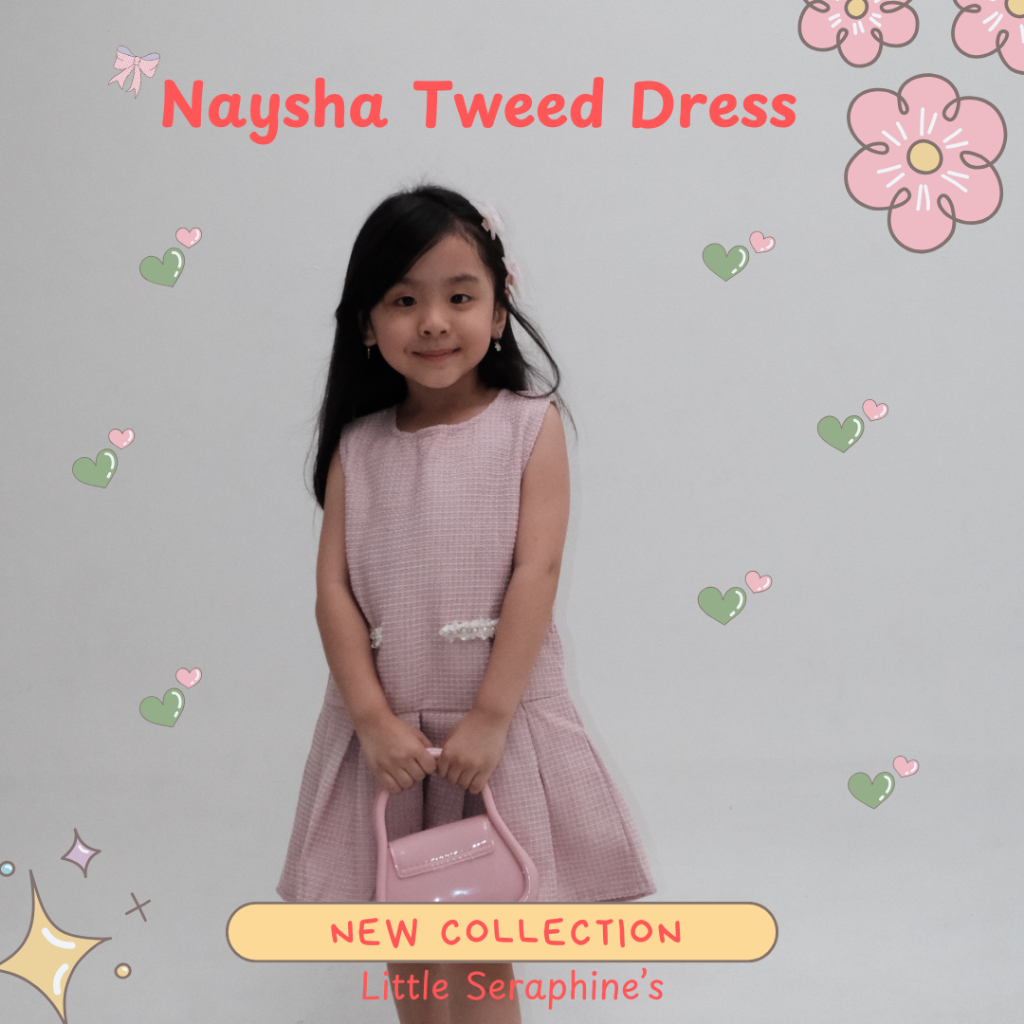 DRESS ANAK BAJU ANAK Naysha Tweed Dress Anak Perempuan Import Premium