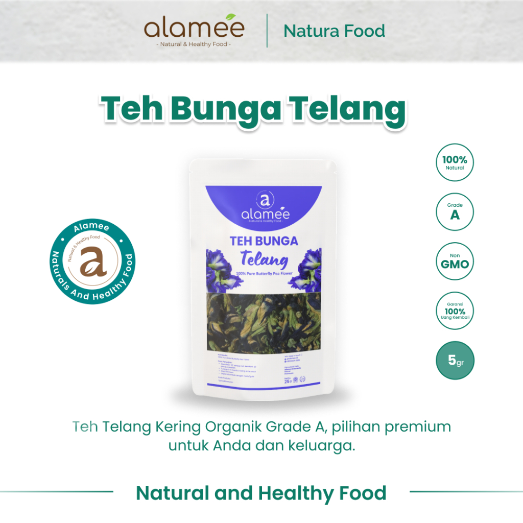 

ALAMEE Butterfly Pea Tea Teh Bunga Telang Kering Organik Herbal Dried Flower 5gr Premium