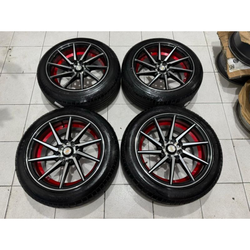 Velg Seken Murah Vossen R16 Pcd 4x100 4x114,3 Bonus Ban 195/55 R16 Accelera PHI Pelek Murah Vossen R