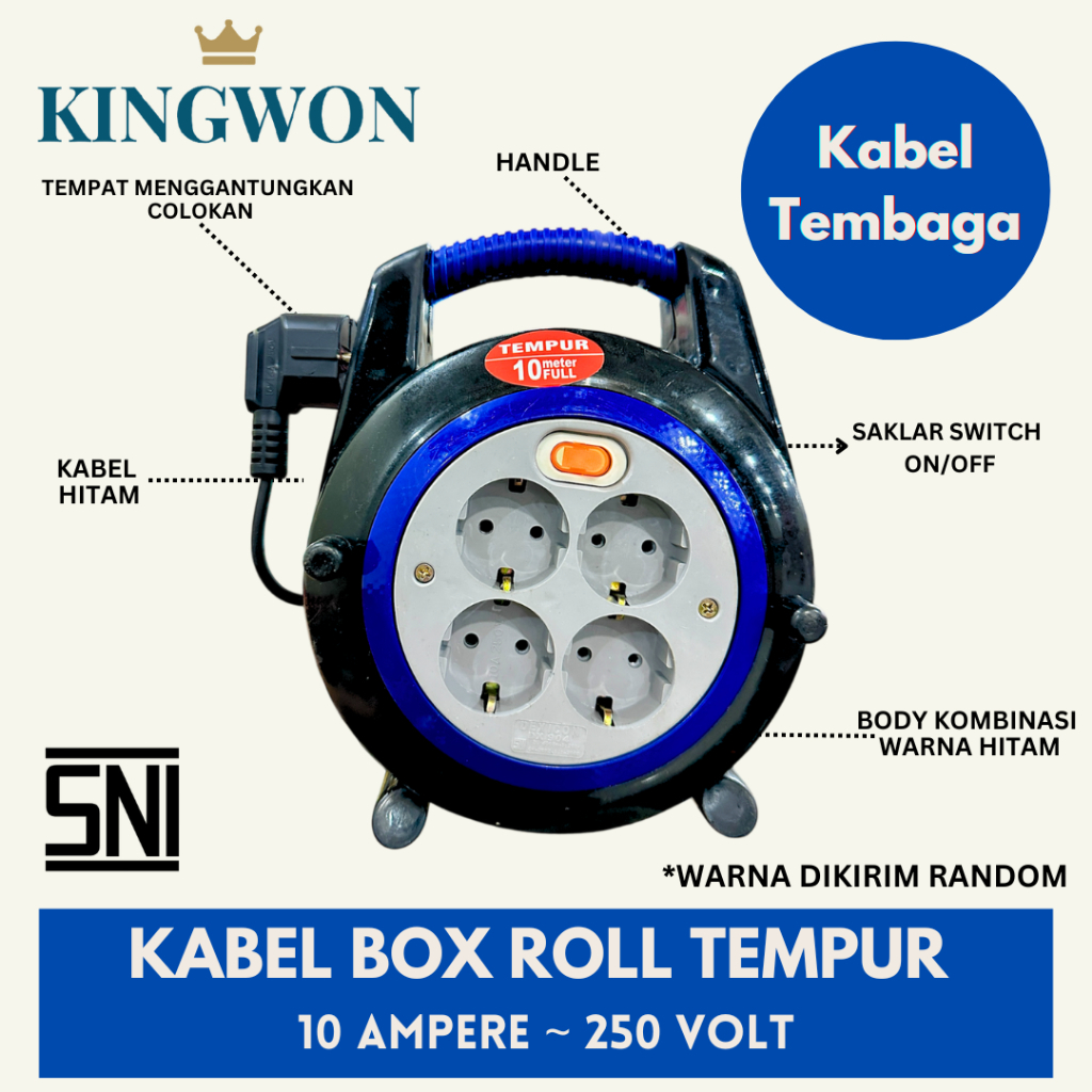 Roll Kabel Box Kabel 20 M 25 M Colokan Listrik Stop Kontak + Kabel Panjang 20 Meter 25 Meter Tempur