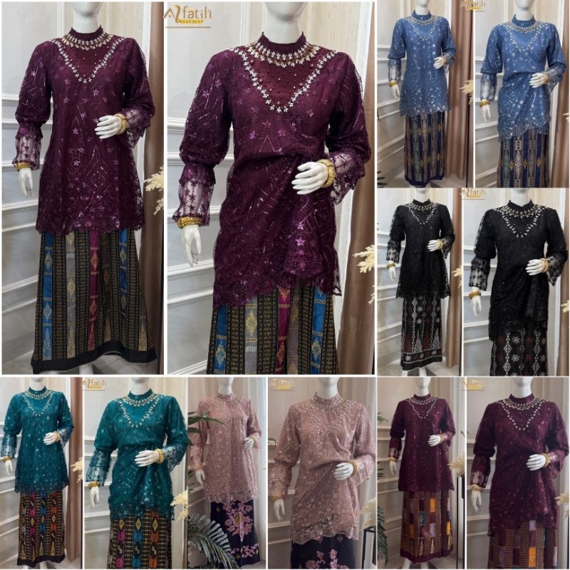 Alfatihfashionbutung - Baju Bodo Modern Grace Premium Viral Tile Spangle Full Payet 2 Model Adat Mak