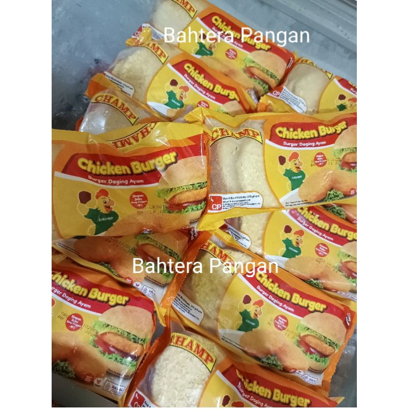 

Champ Chicken Burger isi 6 pc | Champ Burger ayam 315gr