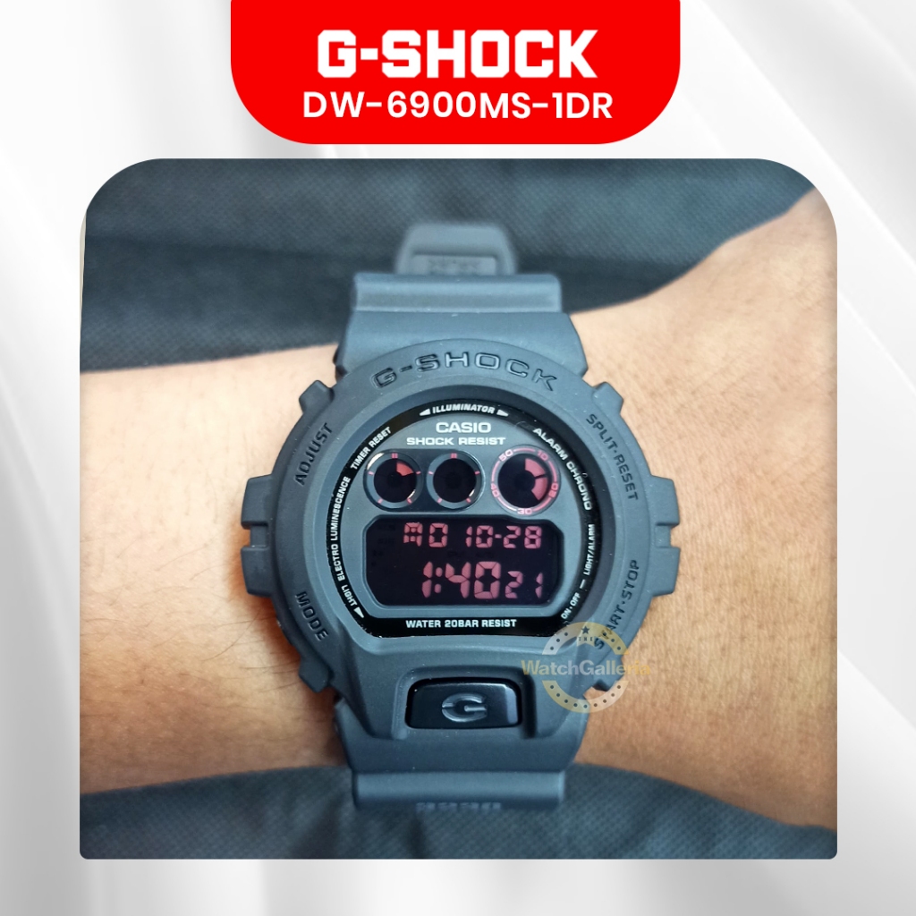 Casio DW6900MS-1DR G-Shock Military Watch - Hitam 50mm Shock Resistance