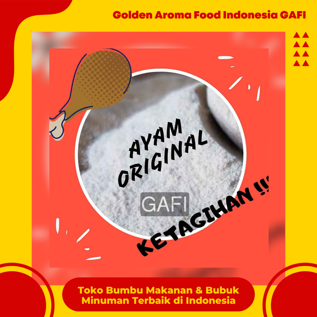 

GAFI Food Bumbu Tabur Rasa Ayam Original 1 kg Lezat Gurih Halal, Original Chicken Flavour Seasoning Powder 1Kg